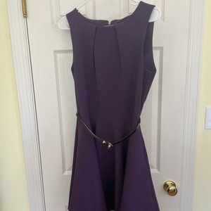 Purple fit and flare dress, size UK 14/US ~12
